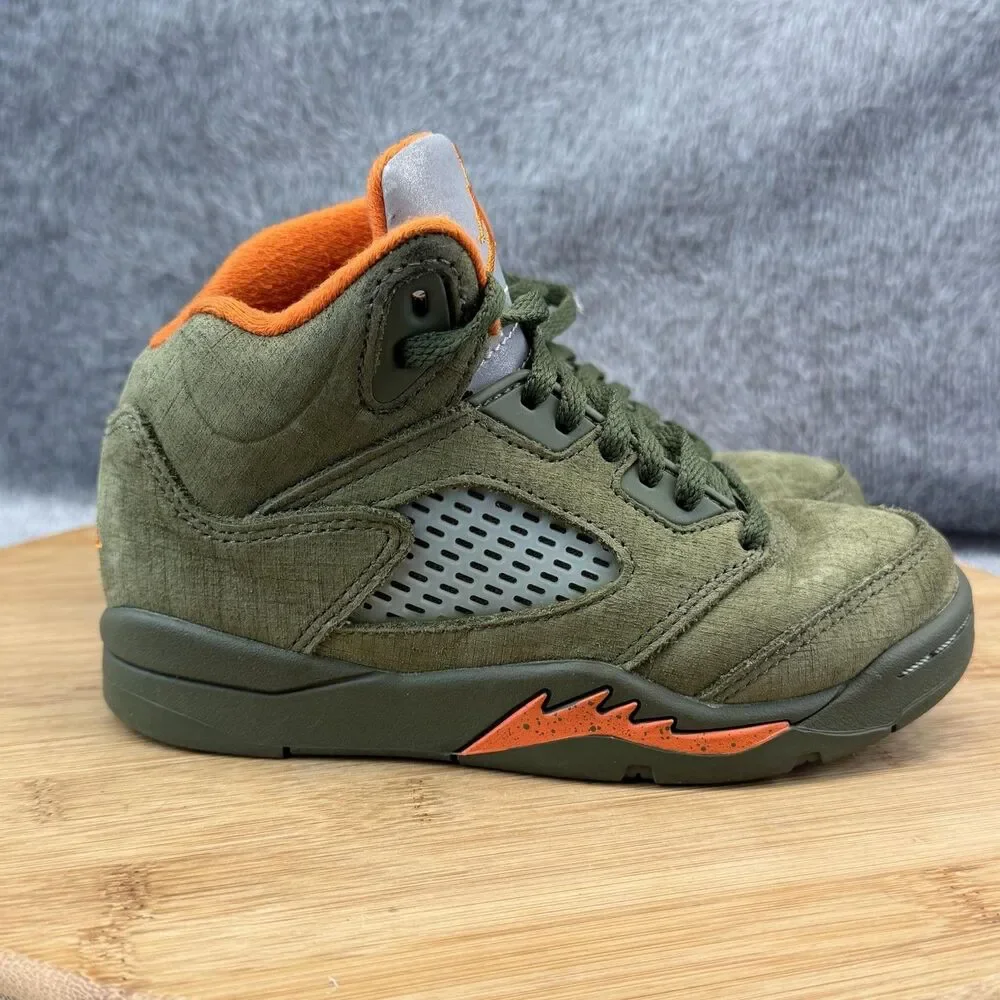 Jordan Air Jordan 5 Retro Shoes Boys Size 11C Green Sneakers Toddler 440889-308